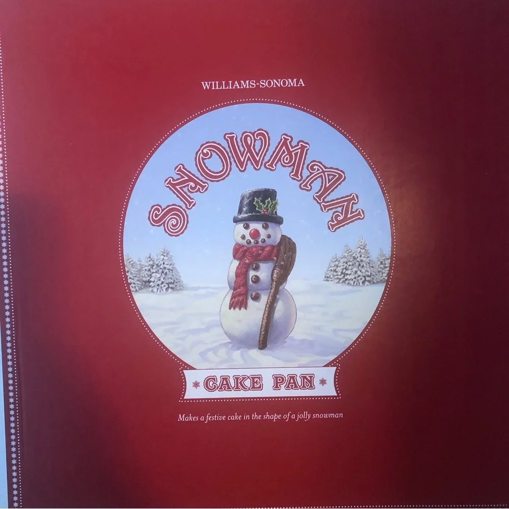Williams Sonoma GIFT SET 3D SNOWMAN Book Cake Pan Nordic Ware